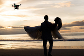 Esküvői drón fotózás szív alkazatban